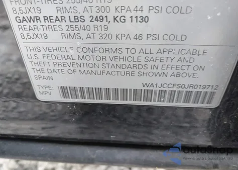 2018 Audi Q3 2.0T Premium/2.0T Sport Premium из США, поврежденный, VIN WA1JCCFS0JR019712